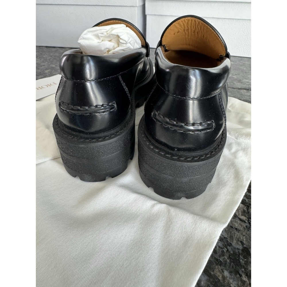 Dior Boy Platform Loafer $1150 Black Leather Dress Lug Shoes. NWB Sz 35.5 US 5.5 - Picture 9 of 16